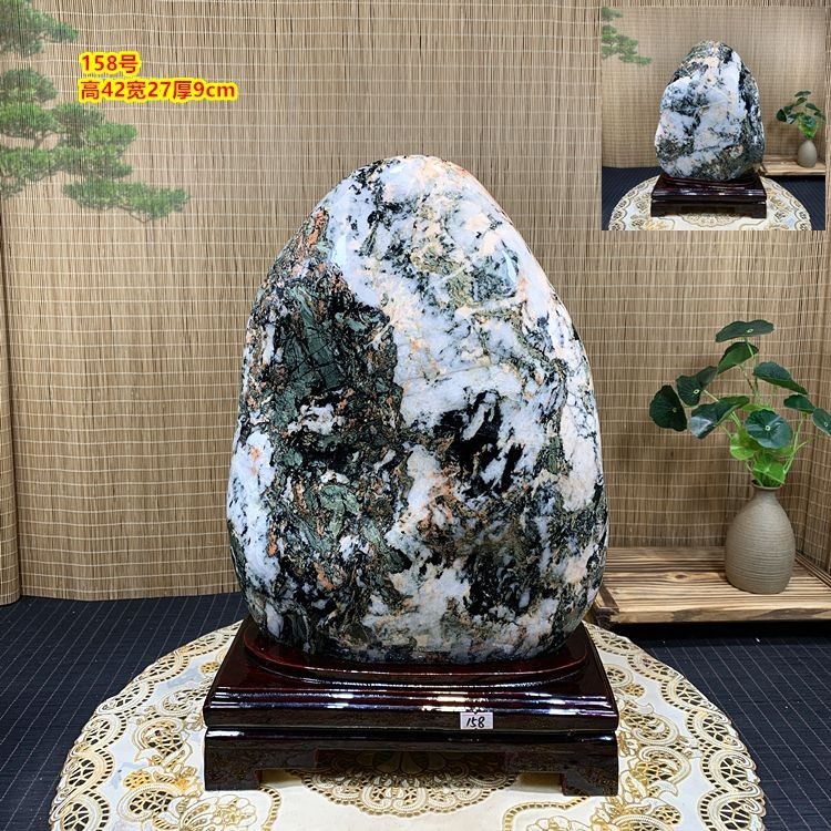 青海七彩石水墨奇石擺件傢居裝飾招財轉運石頭天然奇石鎮宅風水石【美馨