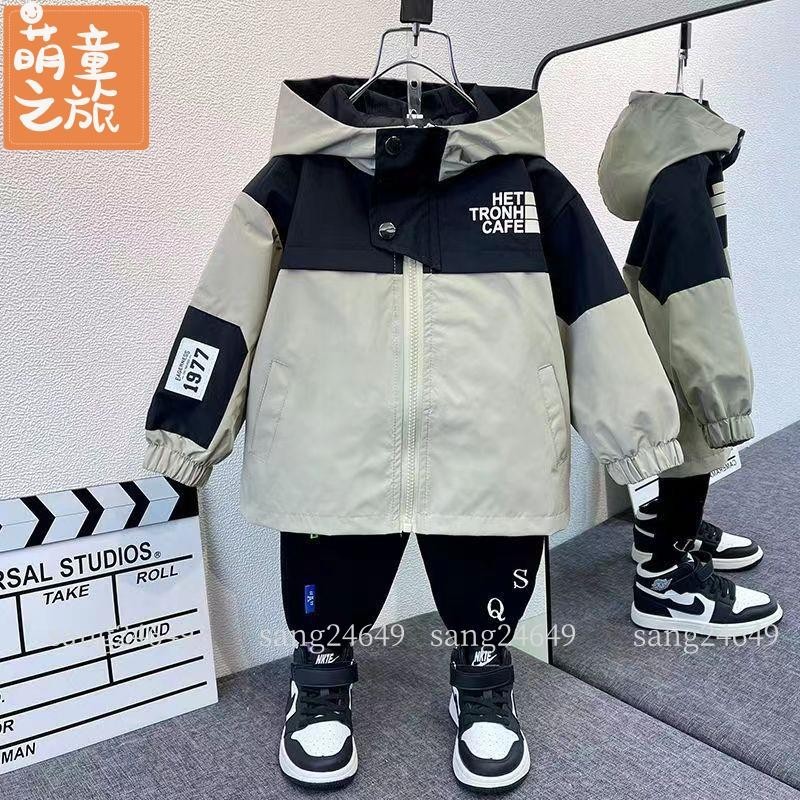 【秋季新品】男童外套 男童春裝衝鋒衣外套新款洋氣寶寶春秋季衣服兒童韓風痞帥風衣 男大童 萌童 | 蝦皮購物