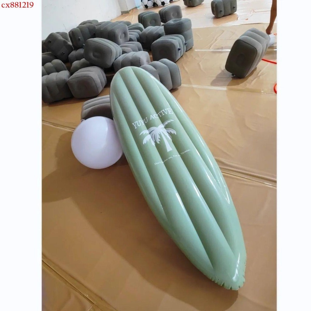 pvc充氣沖浪板 游泳浮排 奶綠色柔軟浮排 成人承重力強充氣泳圈 沖浪 | 蝦皮購物