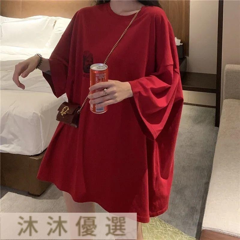 【沐沐優選】品質女裝 短袖上衣寬鬆t恤上衣夏裝中袖顯瘦胖mm大尺碼女裝-150公斤半袖T恤寬松BF短袖上衣 | 蝦皮購物
