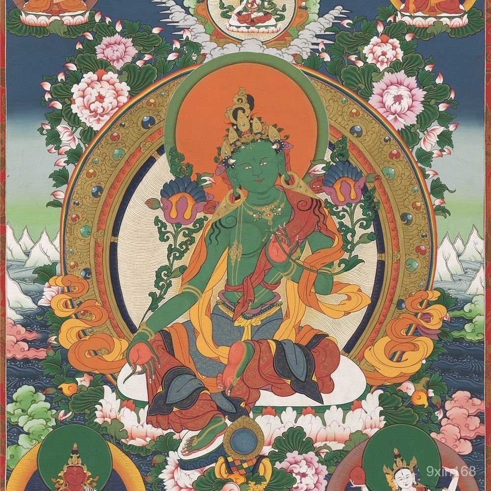 藏族綠度母手工裝裱藏紙唐卡壁掛畵走廊書房玄關裝飾唐卡 久興旂艦店 | 蝦皮購物