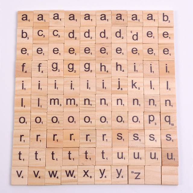 100Pcs Wood Scrabble Tiles Letter Alphabet Scrabbles Number | 蝦皮購物