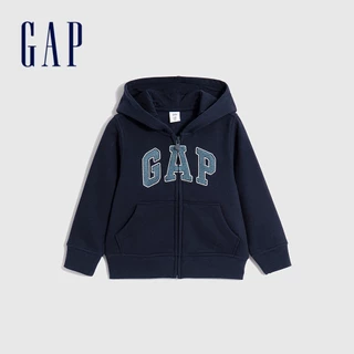 Gap 男幼童裝 Logo連帽外套 碳素軟磨系列-海軍藍(819511)