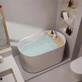 【定金】 壓剋力浴缸 浴缸 獨立浴缸 小戶型坐式日式深泡傢用浴缸獨立成人泡澡可移動小型亞剋力浴盆
