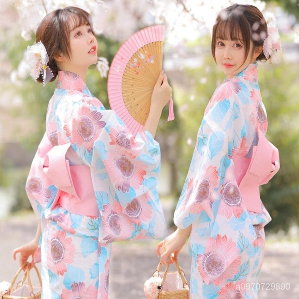🌸臺灣出貨傳統和服和服女改良和服浴衣和服定型蝴蝶結腰封日本和服