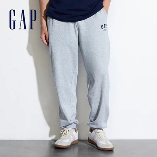 Gap 男裝 Logo抽繩束口鬆緊棉褲-灰色(465818)