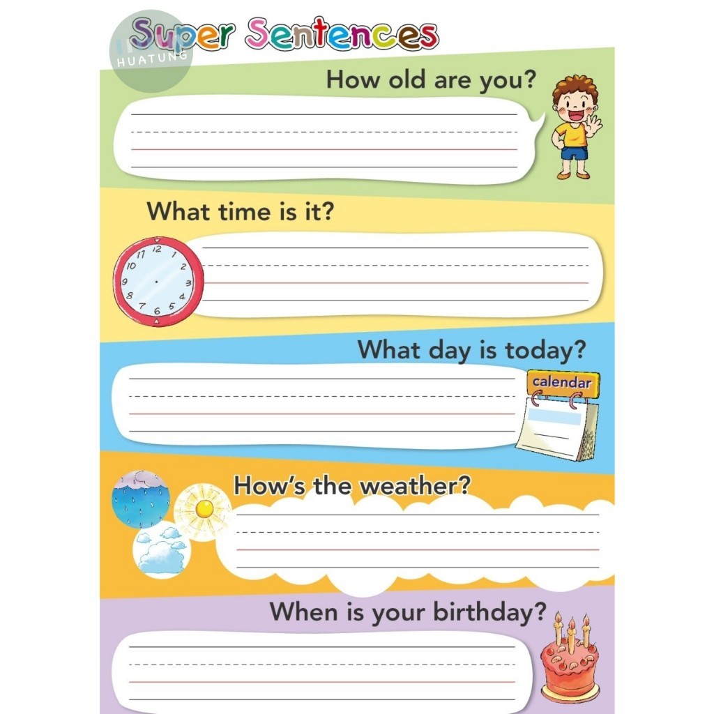 【華通書坊】Super Sentences 可擦拭句型海報(海報1份 + 學習單2張 + 教案1張) 師德文教 9789720200242 ...