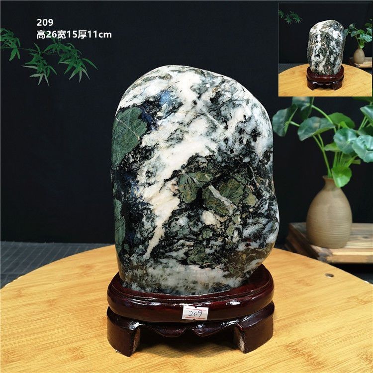 青海七彩石水墨奇石擺件傢居裝飾招財轉運石頭天然奇石鎮宅風水石【美馨