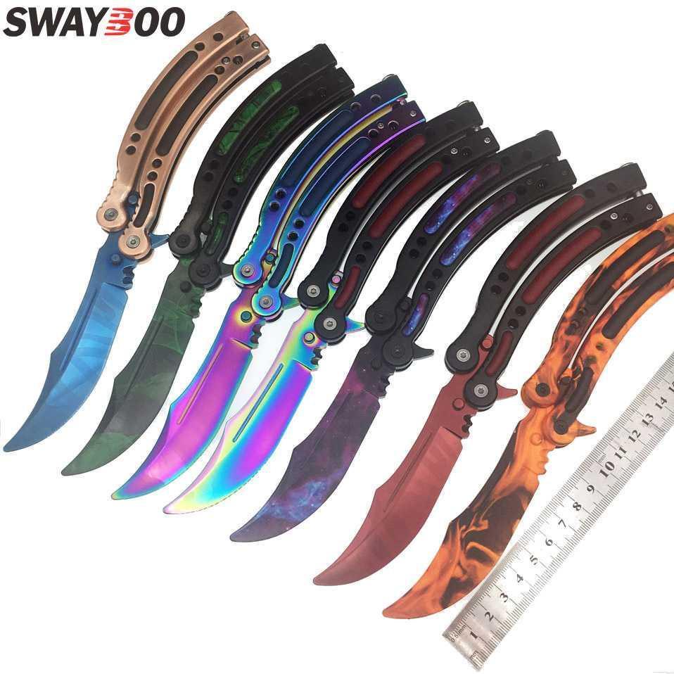 Swayboo Knife Butterfly Karambit Folding Fade Cs Go Training