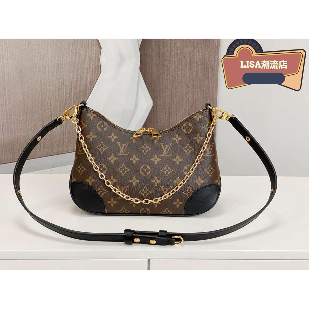 LISA二手 LV 路易威登 BOULOGNE M45832 牛角包 鏈帶包 M45831黑色 M45832 焦糖色斜背 | 蝦皮購物