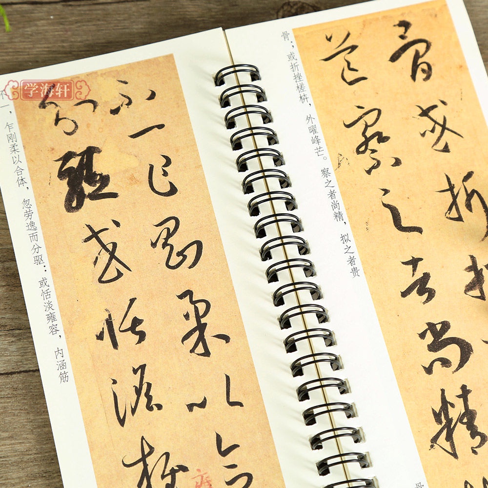 共2本孫過庭書譜卷一二碑帖書法臨摹字卡簡繁體旁注原碑原帖草書