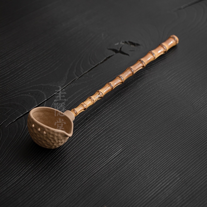 茶道 圭隱堂 老 巖泥 分 茶勺 手工 竹制 長柄 舀 茶勺 煮茶勺 水瓢 功夫 茶道 零配件 手工竹制茶道 老岩泥茶勺 | 蝦皮購物