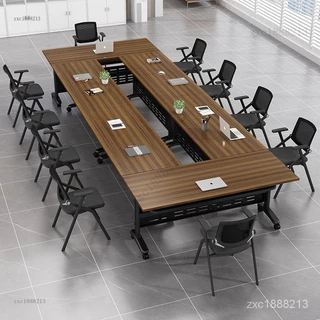 🔥新品🔥免運🚛折疊會議桌可移動活動拚接長條桌雙人辦公桌子可折疊培訓桌椅組閤 IKIV