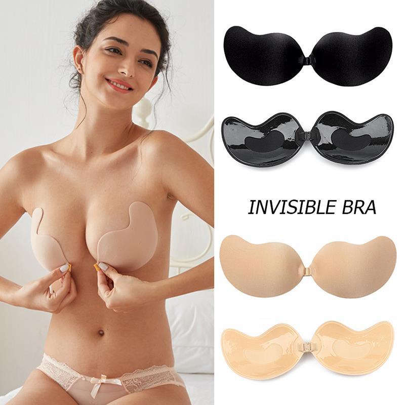 2 Pcs Strapless Adhesive Bra Invisible Push Up Sticky Bra Self Adhe