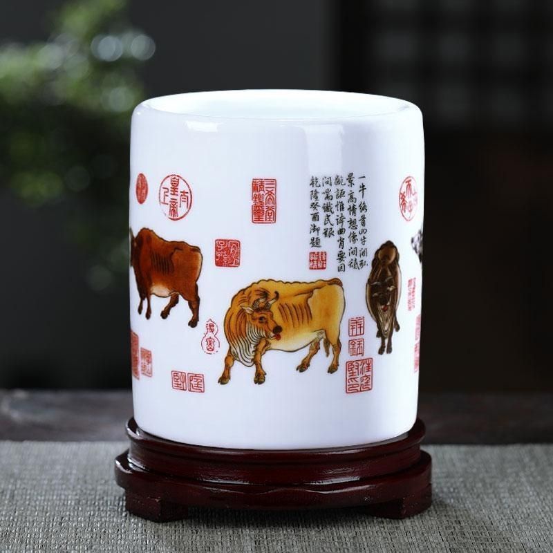 【珍品】景徳鎮 十二支 小筆筒 筆筒景德鎮中式新款毛筆定制筆筒復古辦公書房桌面收納。陶瓷筆筒| 蝦皮購物