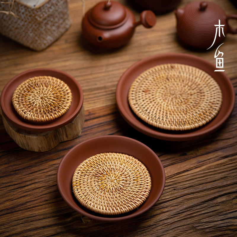 木魚 朱泥 手拉 養壺 藤墊 壺承 紫砂 壺底座 壺墊 壺托 幹泡 盤 功夫 茶 茶具 紫砂茶壺 功夫茶具 | 蝦皮購物