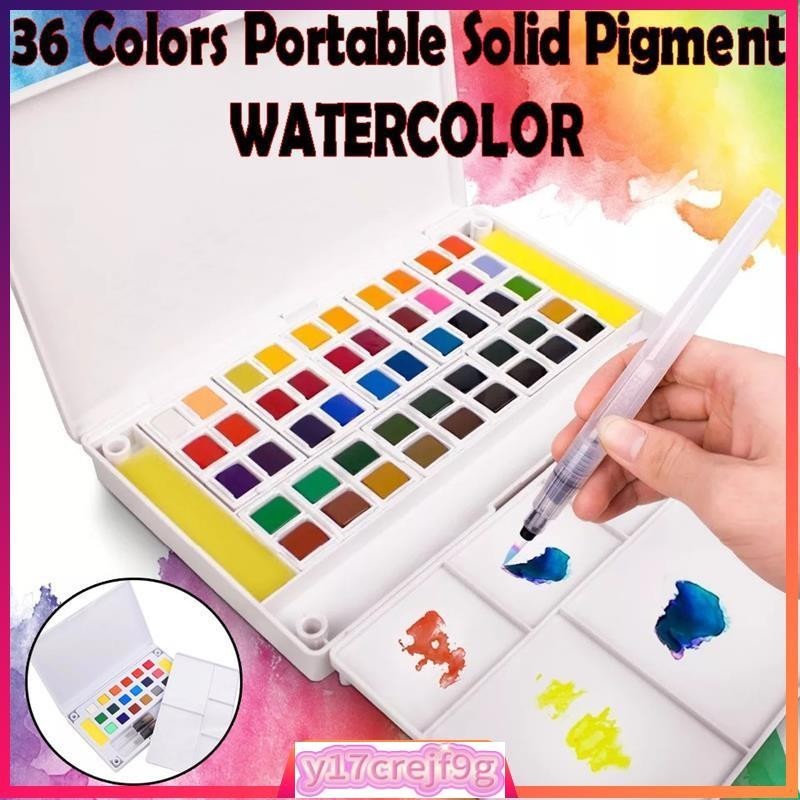36 Colors Portable Solid Pigment Watercolor Paints Set With | 蝦皮購物