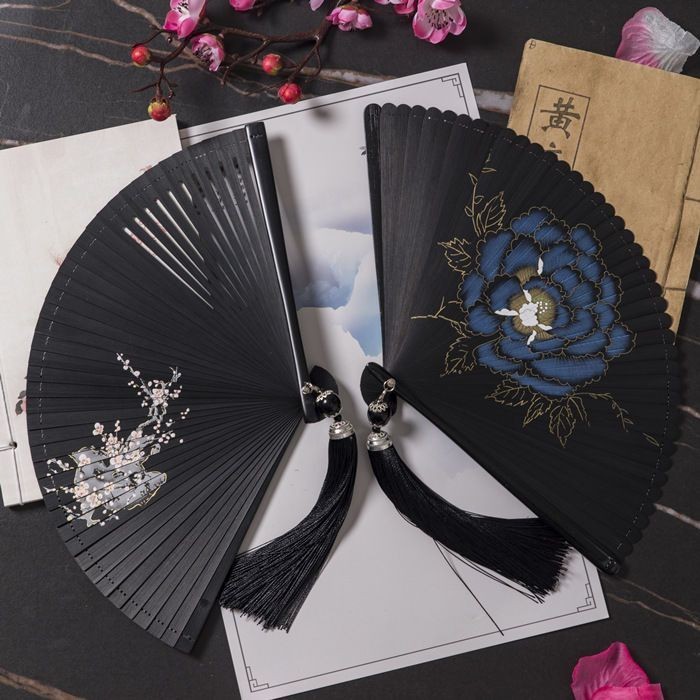 古風扇子 全竹扇子 金屬扇子 手扇 中國風全竹扇子女士中式古風古典黑折扇小巧漢服舞蹈扇隨身易開合 | 蝦皮購物