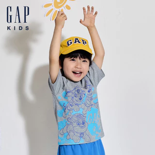 Gap 兒童裝 Gap x 汪汪隊立大功聯名 Logo純棉印花圓領短袖T恤(1-9歲)-灰色(510050)