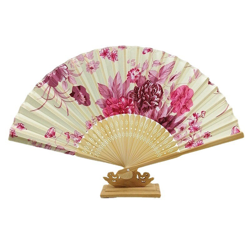 紀念品扇子 手扇 綢布扇碎花造型扇子古典折扇禮品扇工藝竹扇梅花造型扇適用表演/紀念品/男/女 | 蝦皮購物