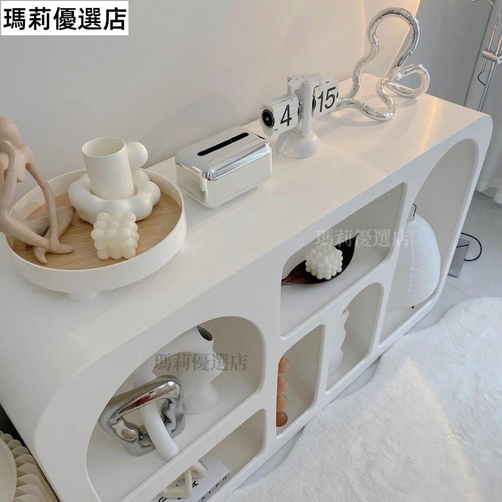 🔥台灣出貨🔥【訂金】ins风洞穴柜法式玄關洞穴柜客廳柜子置物柜奶油展示櫃北歐簡約展示家具落地轻奢裝飾柜[瑪莉公司貨] | 蝦皮購物