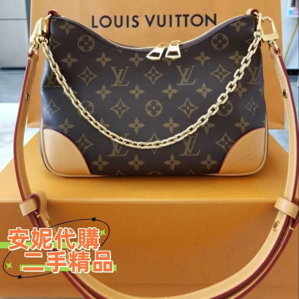 二手正品 路易威登 LV BOULOGNE M45832 鏈條 棕色牛角包/腋下包/斜背包/單肩包/手提包 M45831 | 蝦皮購物