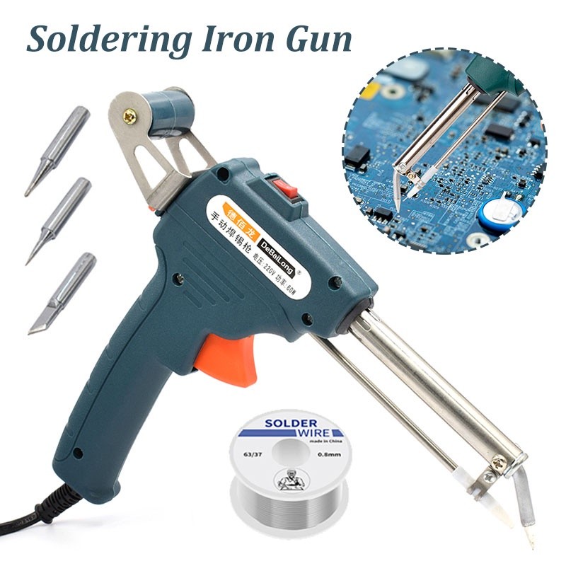 Soldering Gun Automatic Feed Soldering Iron Gun 60W Adjustbl | 蝦皮購物