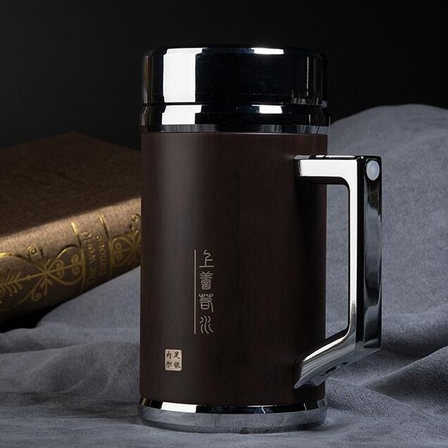 現貨免運ღ銀杯子999純銀水杯九龍銀杯保溫杯足銀內膽雪花銀水杯