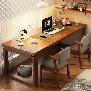 雙人書桌學生傢用電腦桌客廳寫字桌臥室工作臺辦公桌實木腿桌子電腦桌 電競桌 工作桌 寫字桌 雙人電腦桌
