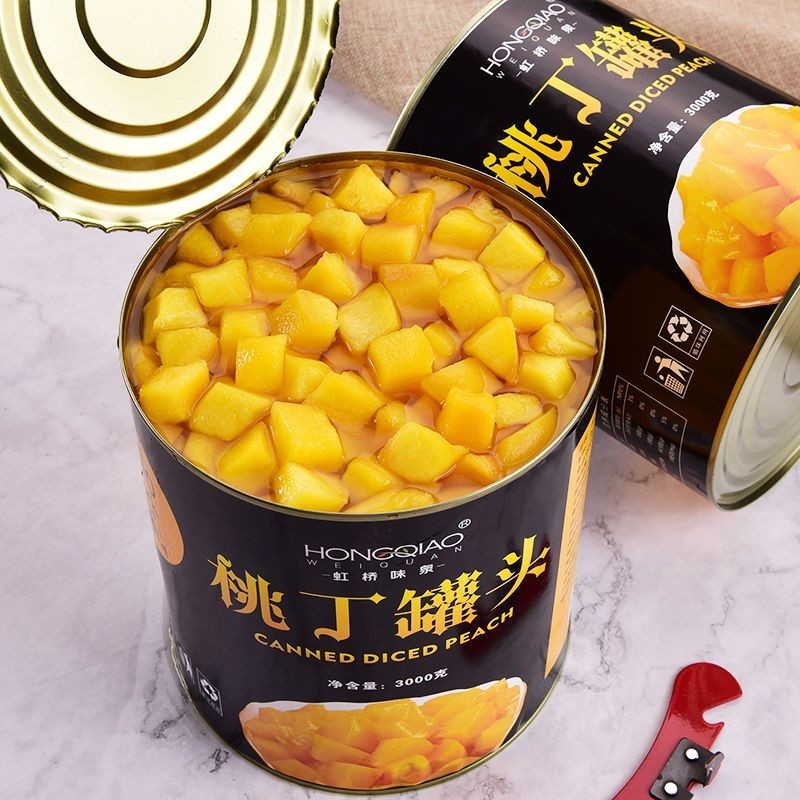 罐頭 水果罐頭 碭山黃桃罐頭3公斤新鮮水果罐頭商用桃塊桃丁烘培專用3kg餐飲罐頭 | 蝦皮購物
