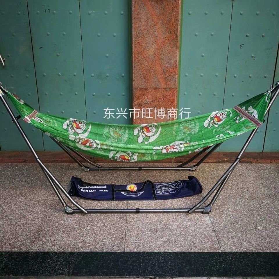 【新品推薦】進口越南網床BanMai黑支架卡通迷彩吊床休閑床可折疊架搖床1套裝 | 蝦皮購物