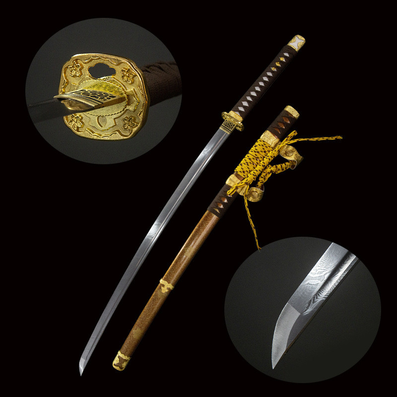 [龍泉正品]手工花紋鋼大馬士革紋武士刀 太刀 東洋日本刀 長刀 小武士刀 忍者刀 Tachi外貿 一体锻造 未開刃 | 蝦皮購物