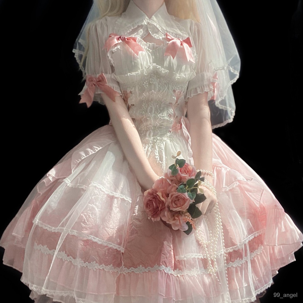 【霧漫芙戀】原創設計Lolita洋裝 輕花嫁超仙jsk吊帶連衣裙 洛麗塔連衣裙 學生洋裝 | 蝦皮購物