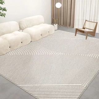 地毯 地墊 綫條極簡地毯客廳素色茶幾毯侘寂風現代簡約臥室滿鋪高級傢用地墊