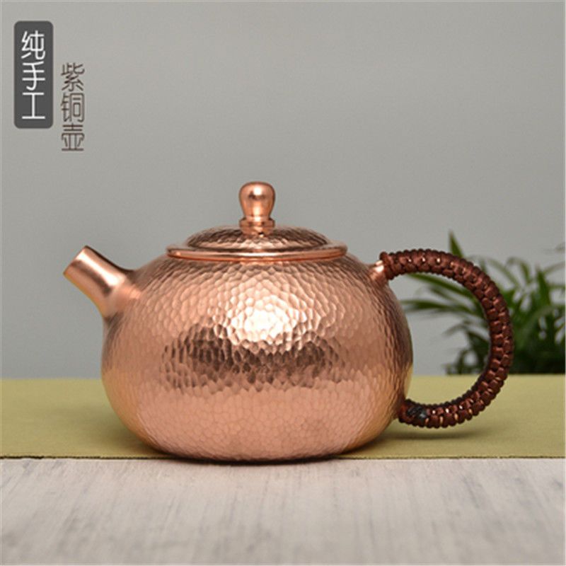 純紫銅茶壺手工銅壺泡茶公道銅杯沏茶銅壺手工燒水銅壺功夫茶壺杯煮茶壺 