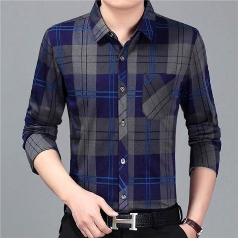 ［特價$219→$168］男裝格紋長袖襯衫