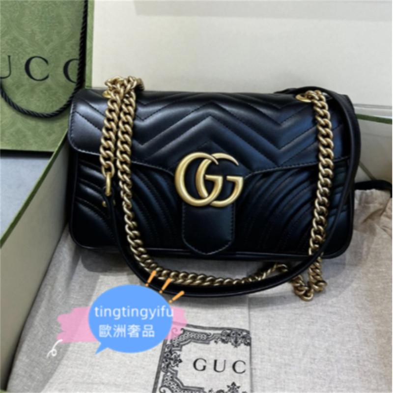 GUCCI 古馳 GG Marmont系列 肩背包 22CM 鏈條包 肩背包 443497 鏈條包 肩背 挎包 女包女包 | 蝦皮購物