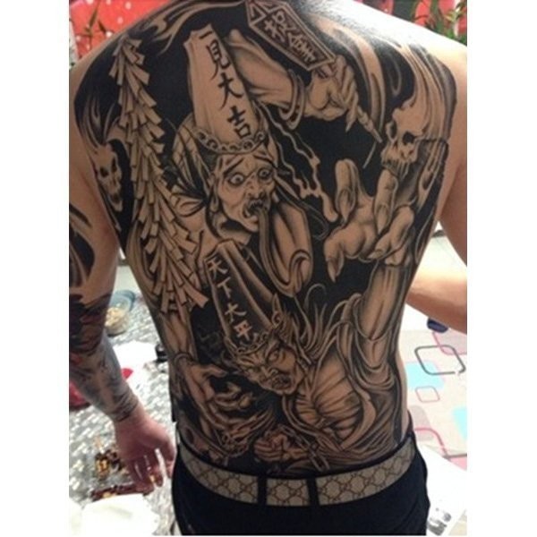 黑白無常全背滿背超大圖【WAWA TATTOO】防水紋身貼紙刺青貼紙 | 蝦皮購物
