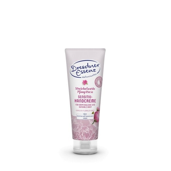 Dresdner Essenz Handcreme Pfingstrose – 75 Ml, Für Sensible Haut, Mit Jojobaöl, Vegan