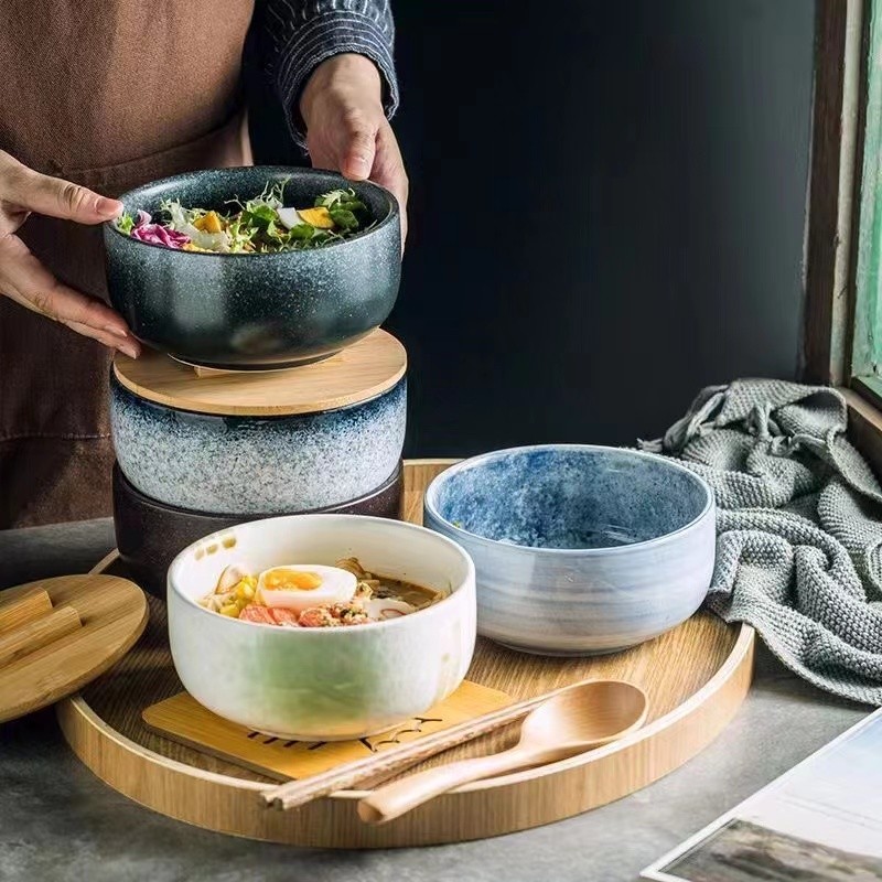 【台灣出貨碗泡麵碗陶瓷碗直口碗拉麵飯6寸碗日式斗笠碗井飯碗陶瓷餐具餐具組日式斗笠碗井飯碗 | 蝦皮購物