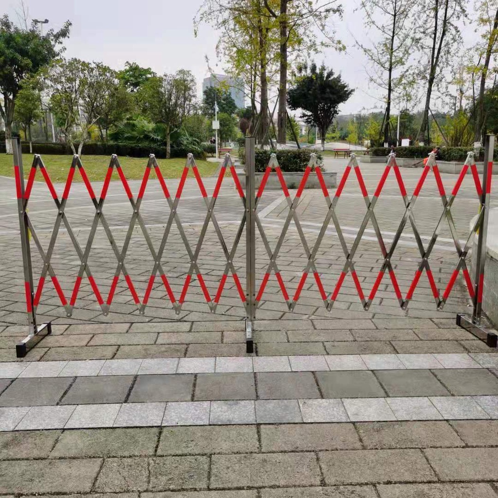 【結實耐用 免稅】不銹鋼伸縮圍欄學校安全防護欄戶外工地施工可移動折疊隔離欄柵欄 UFUD | 蝦皮購物