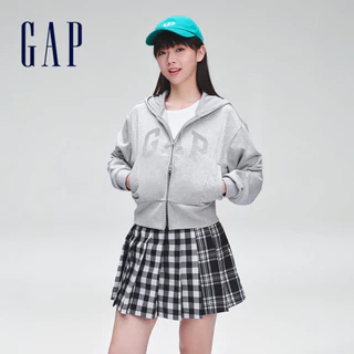 Gap 女裝 Logo連帽外套-淺灰色(873736)