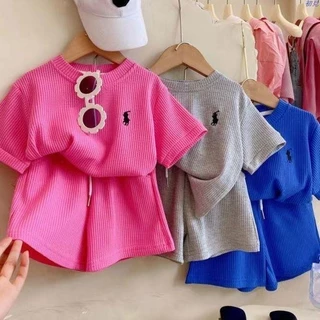休閒套裝 童裝 兩件套 夏季新款 韓國男女 中小兒童 寶寶 短袖T恤+運動褲子 兩件套 運動裝 休閒服 潮款