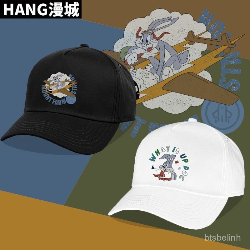 新款歐美卡通兔八哥動漫運動防曬鴨舌帽豬小弟達菲鴨情侶可調節棒球帽 ILMT | 蝦皮購物