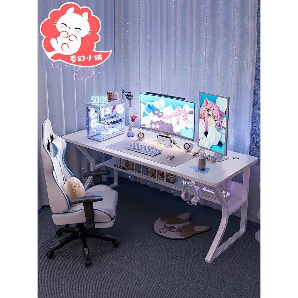 書桌 桌子 白色电竞桌子电脑桌台式家用办公桌椅套装简易卧室书桌学习写字桌 | 蝦皮購物