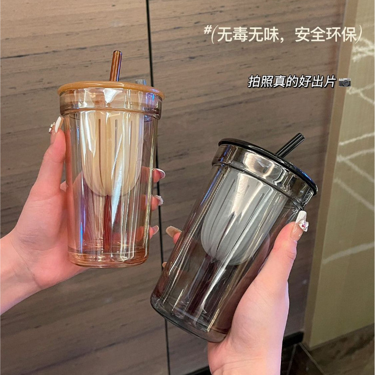 大容量玻璃隨身杯 果茶杯 茶水分離杯 泡花茶杯 帶茶漏玻璃吸管杯 冷飲杯 熱飲杯 供水杯 隨手杯 早餐杯 環保杯 冰飲杯 | 蝦皮購物
