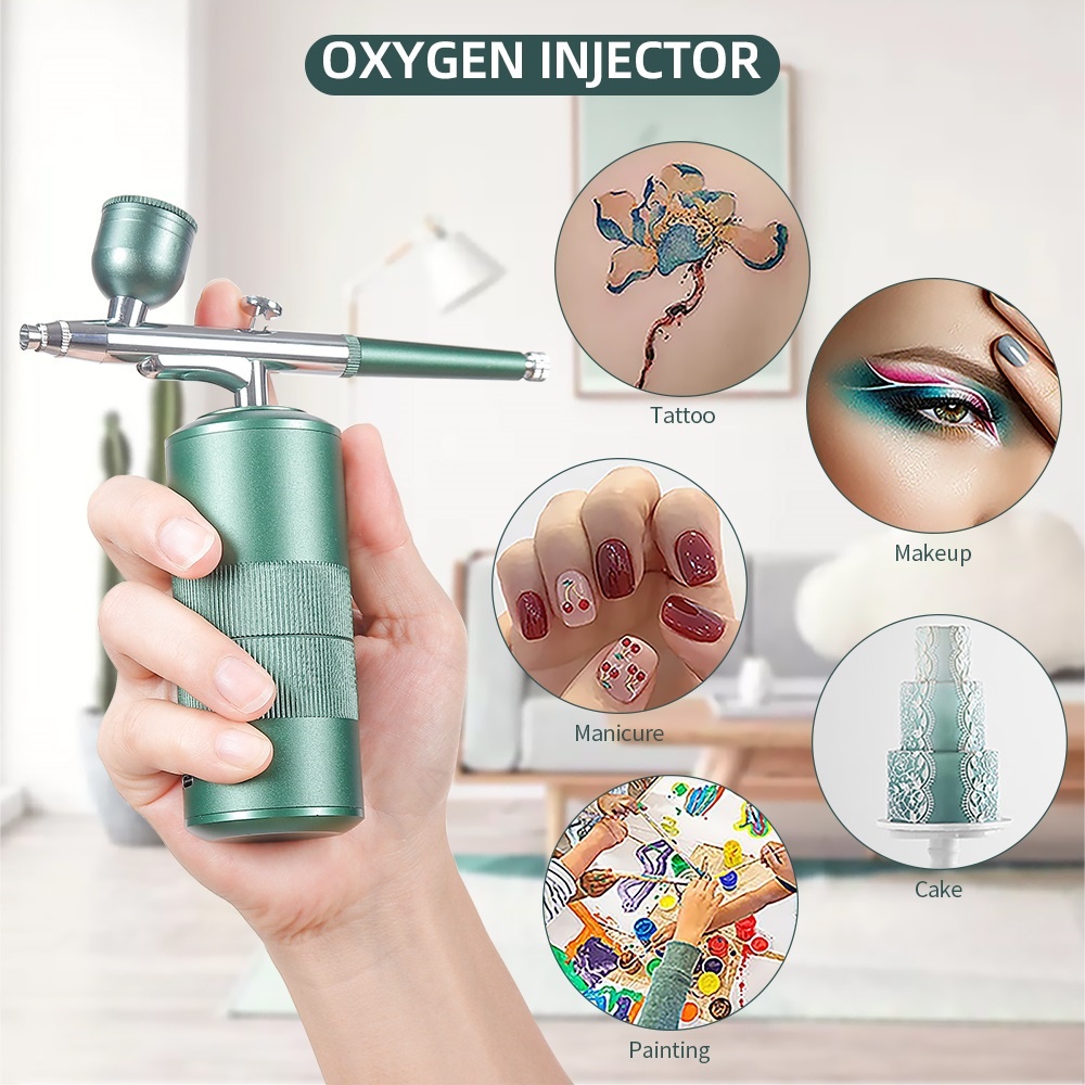 Oxygen Injector Mini Air Compressor Kit Air-Brush Paint Spra | 蝦皮購物