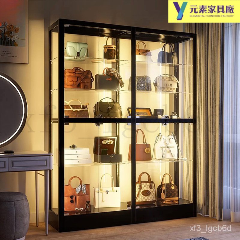新品上架 限時折扣 輕奢展示櫃透明玻璃櫃子帶鎖置物櫃包包化妝品手辦模型擺件陳列櫃 | 蝦皮購物