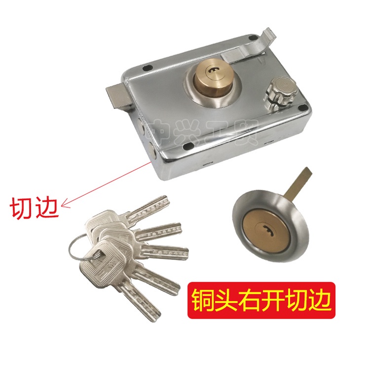 【桃園發貨】門鎖 老式 外裝門鎖鎖具 防盜 門鎖鐵門鎖 房門 鎖 室內 大門鎖 不鏽鋼 木門鎖芯 | 蝦皮購物