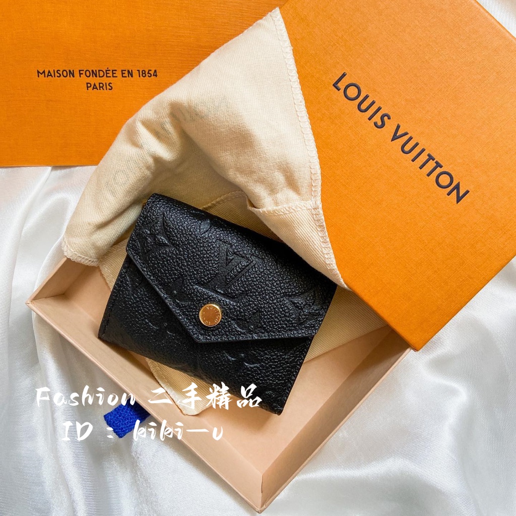 Auth LOUIS VUITTON Zoe Wallet M62935 Black Monogram Empreinte